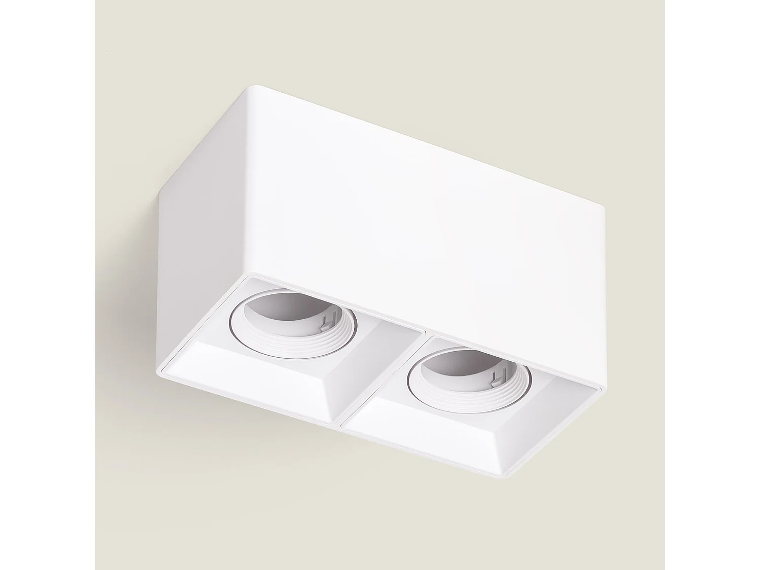 Plafonnier Space Carré Double Blanc