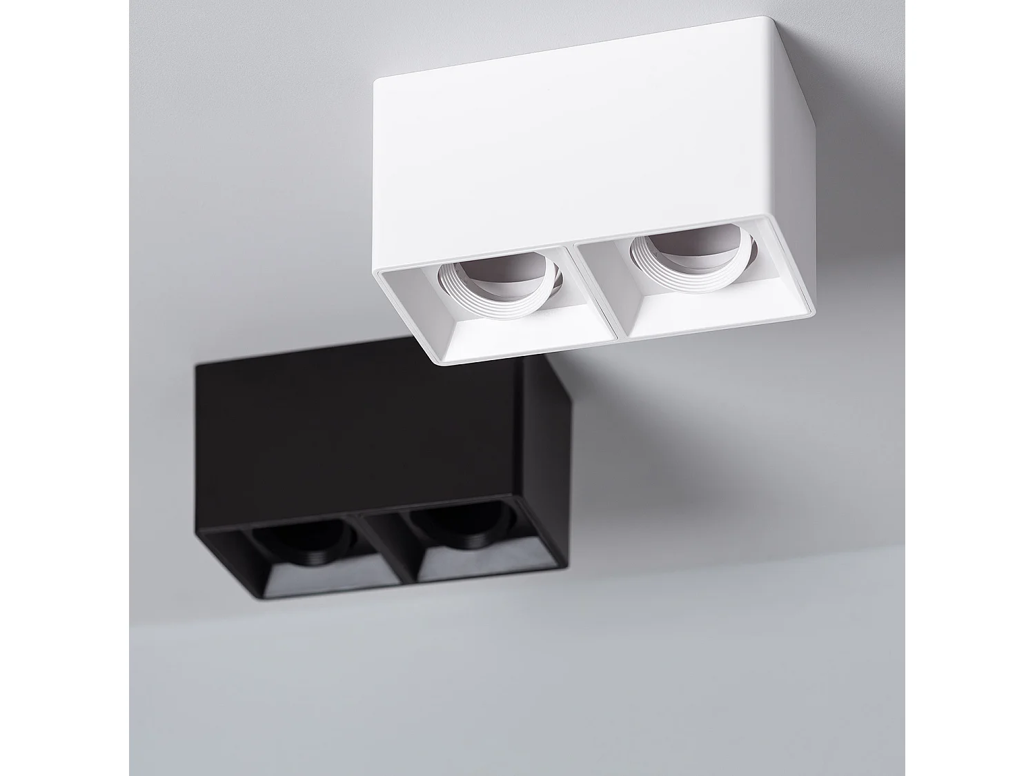 Plafonnier Space Carré Double Blanc