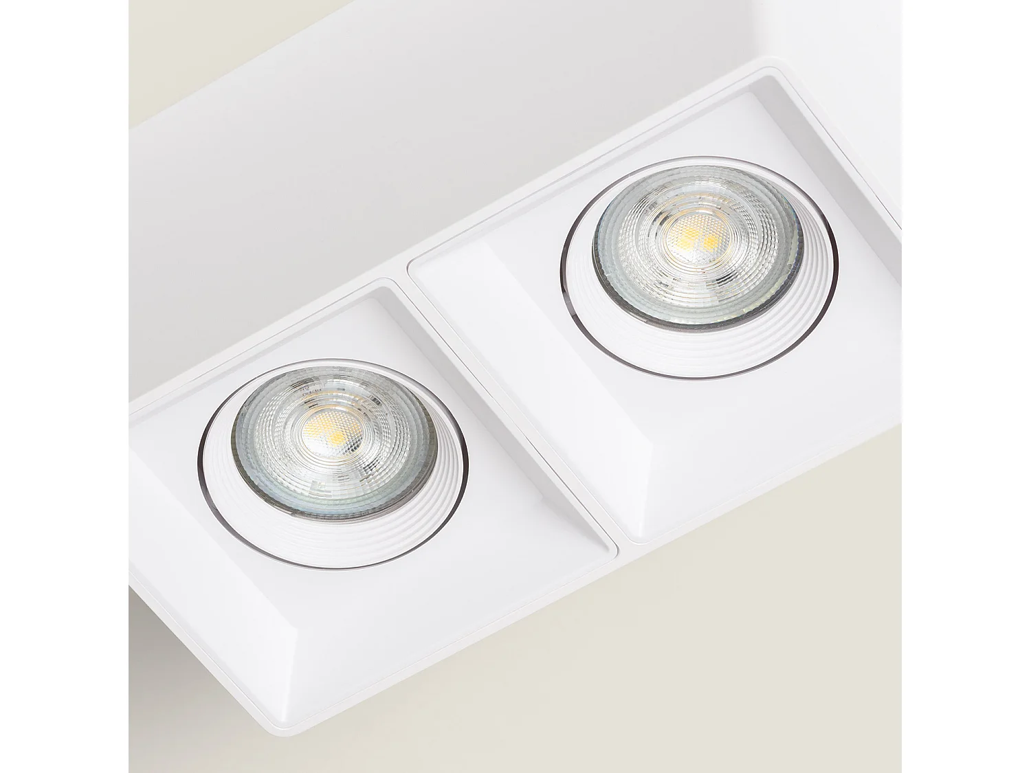 Plafonnier Space Carré Double Blanc