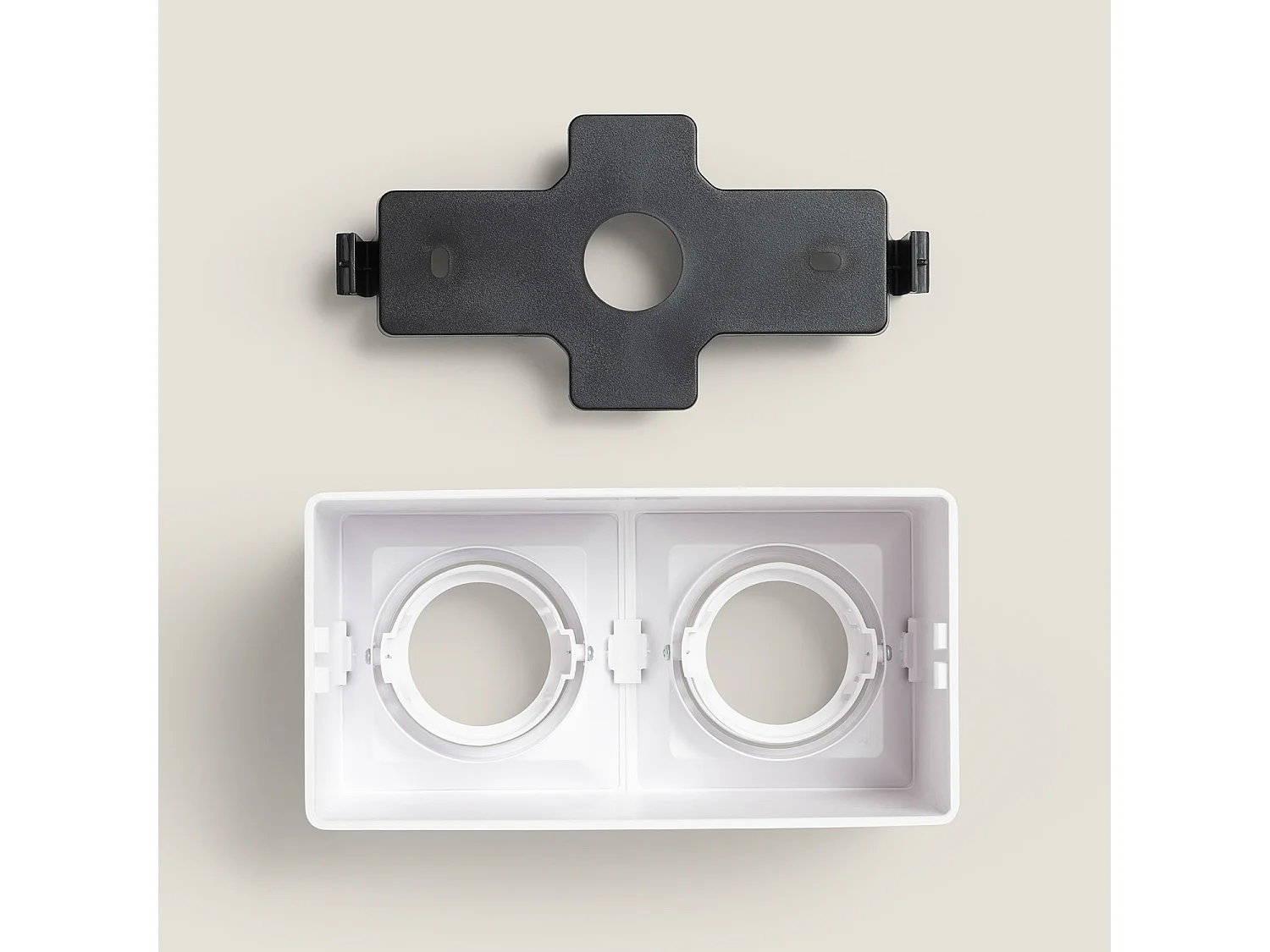 Applique da Soffitto Space Quadrata Doppia Bianco
