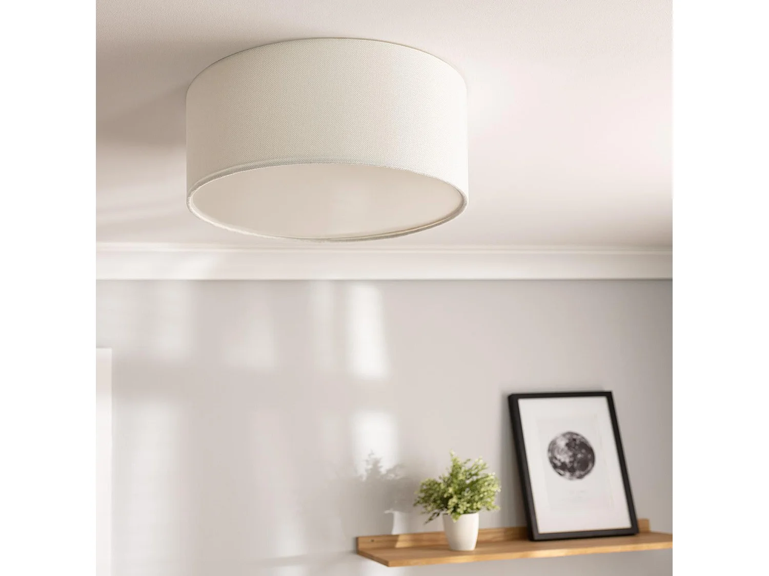 Plafonnier Rond Tissu Korsade Ø450 mm  Blanc