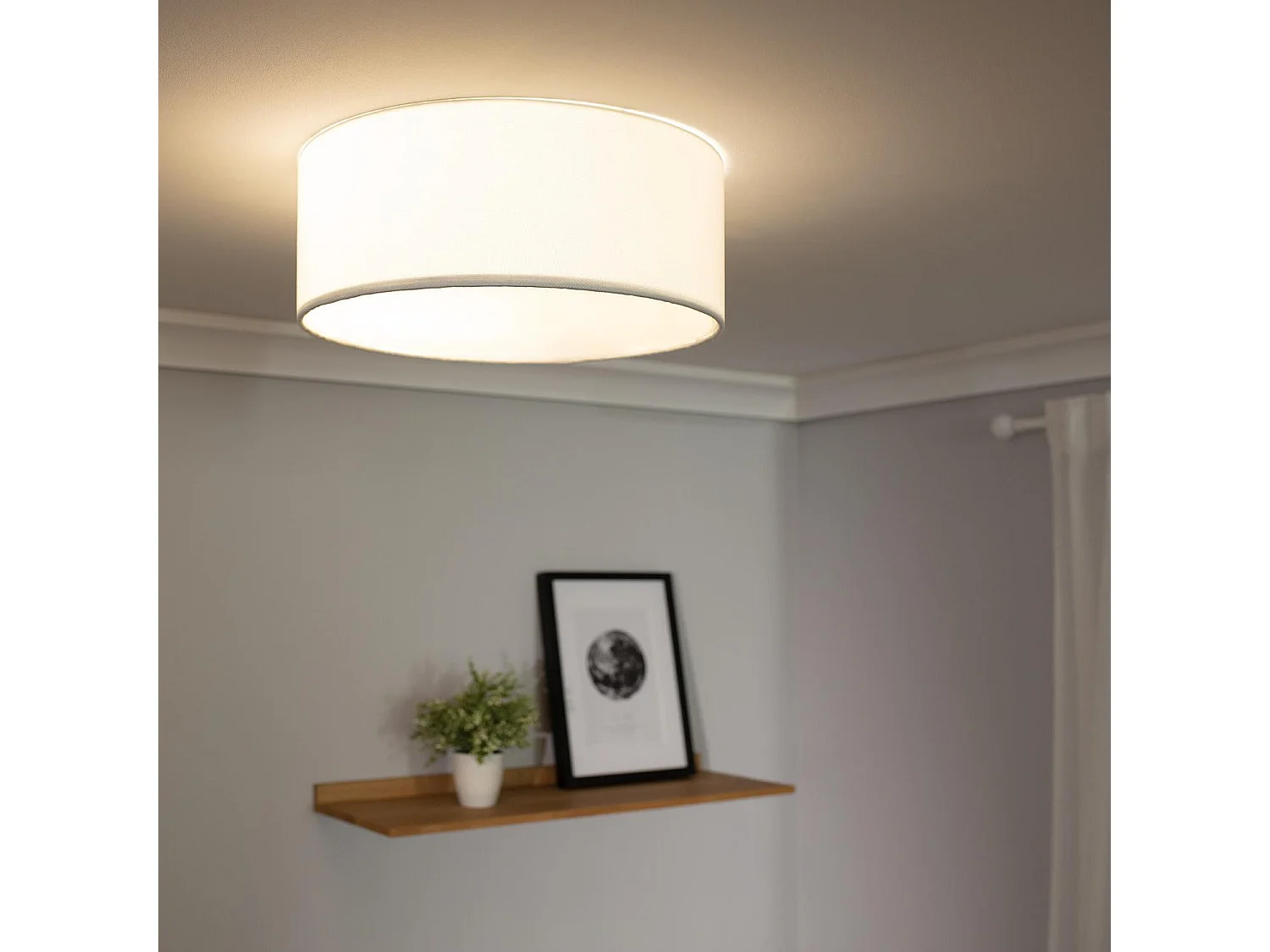 Plafonnier Rond Tissu Korsade Ø450 mm  Blanc