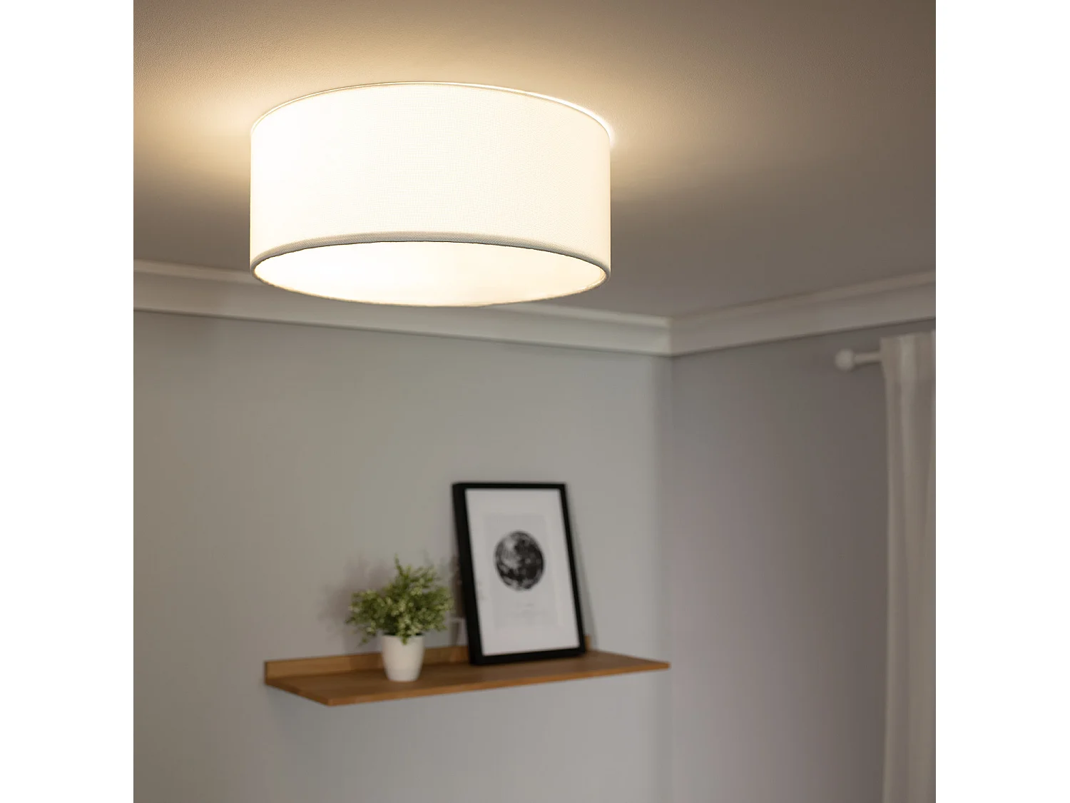 Plafonnier Rond Tissu Korsade Ø450 mm  Blanc