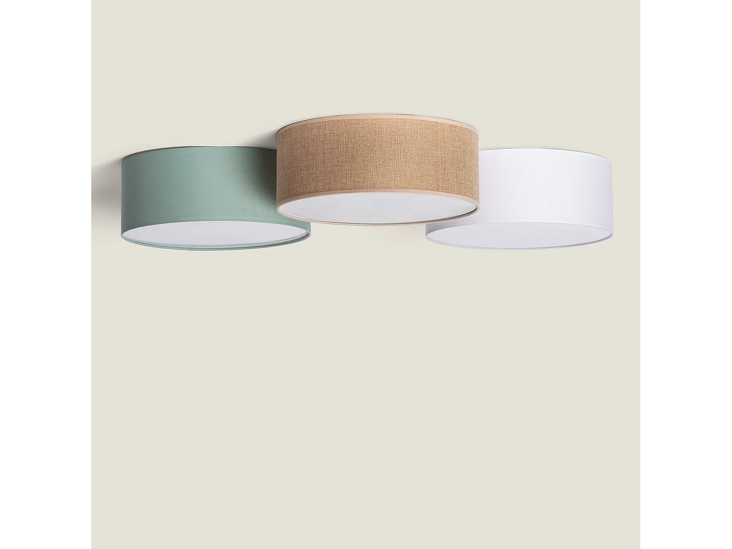 Plafonnier Rond Tissu Korsade Ø450 mm  Blanc