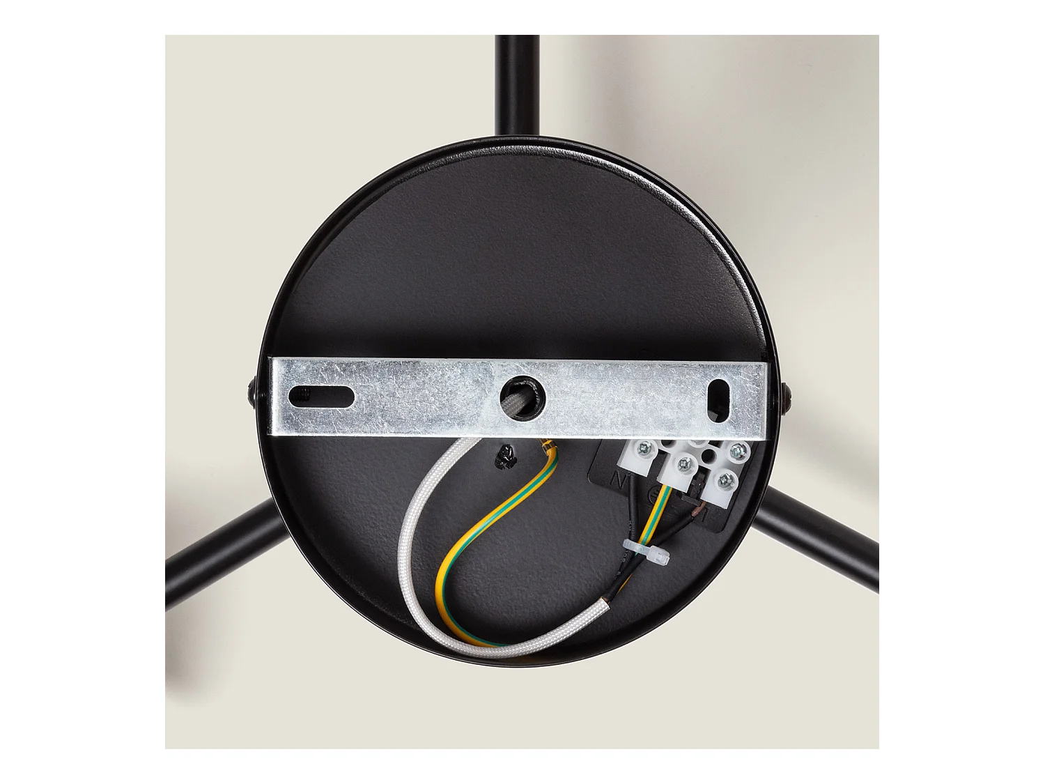 Plafonnier Métal et Verre Wassily Gold 3 Spots  Noir