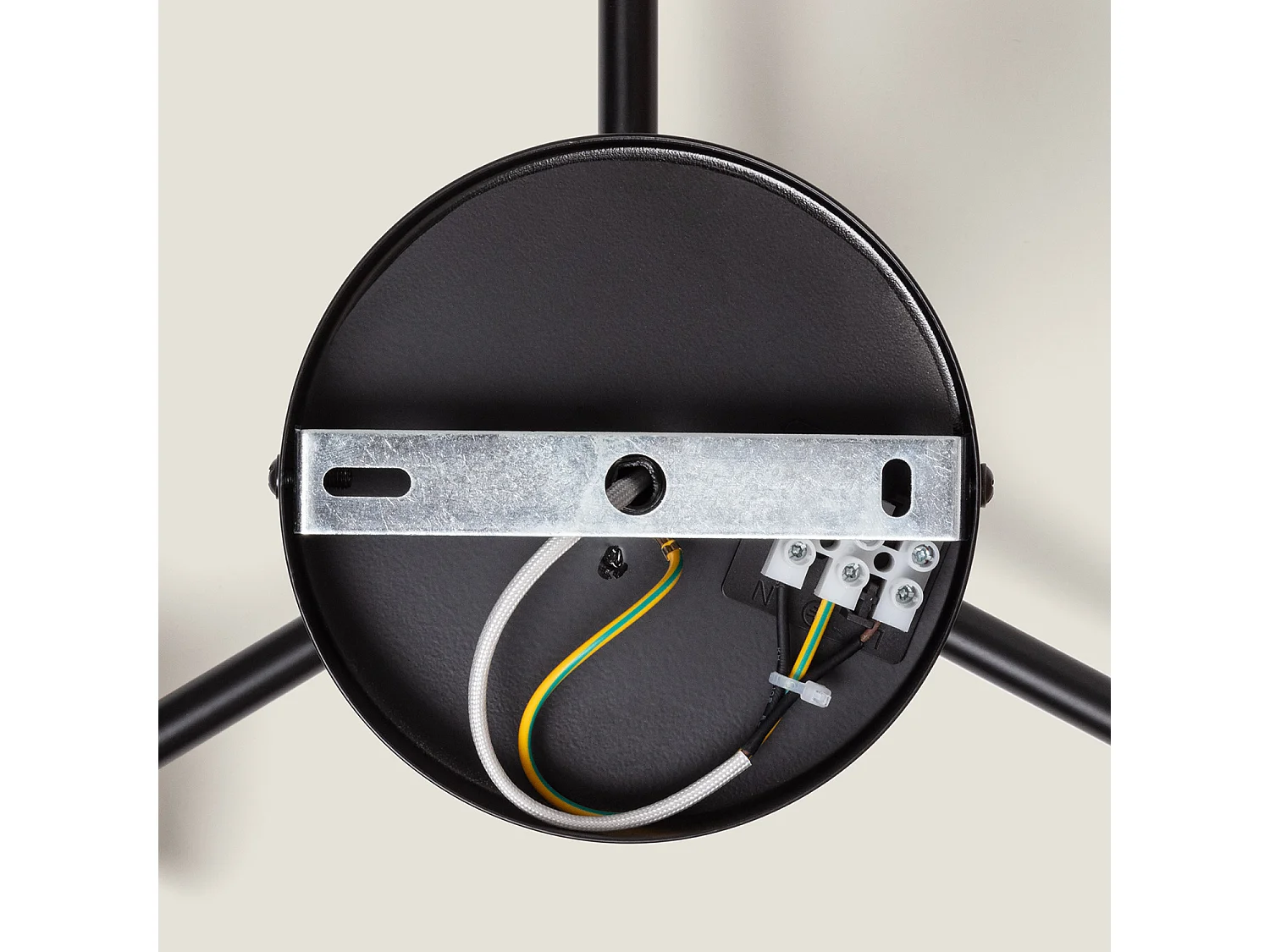 Lampada da Soffitto in Metallo e Vetro Wassily Gold 3 luci Nero