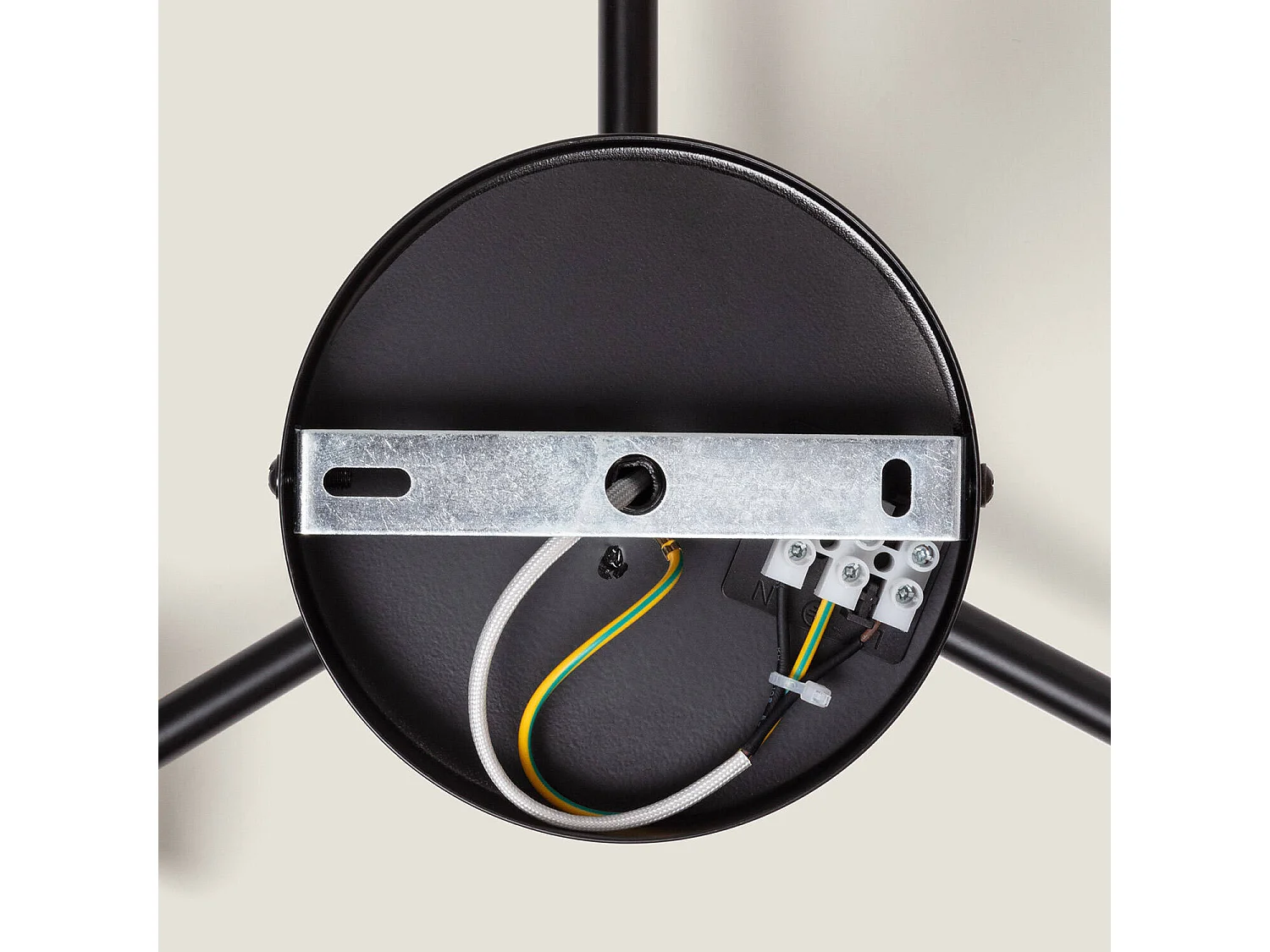 Lampada da Soffitto in Metallo e Vetro Wassily Gold 3 luci Nero