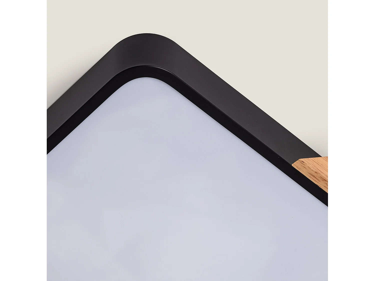 Plafoniera LED 18W Quadrata Legno 325x325 mm CCT Selezionabile Semi-Dari Nero