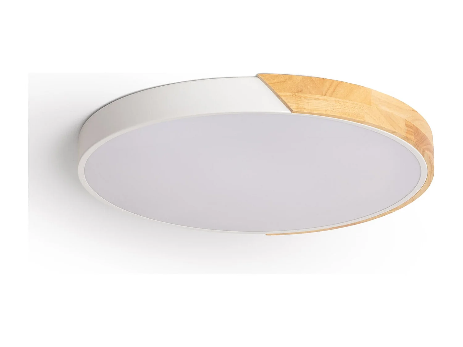 Plafón LED 36W Circular Madera y Aluminio Ø500 mm CCT Seleccionable Semi-Dari Blanco