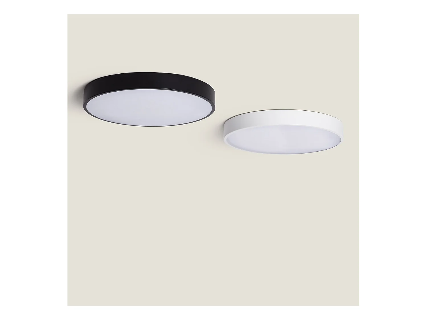 Plafonnier LED Rond Métal 30W CCT Sélectionnable Hidria Ø400 mm Noir