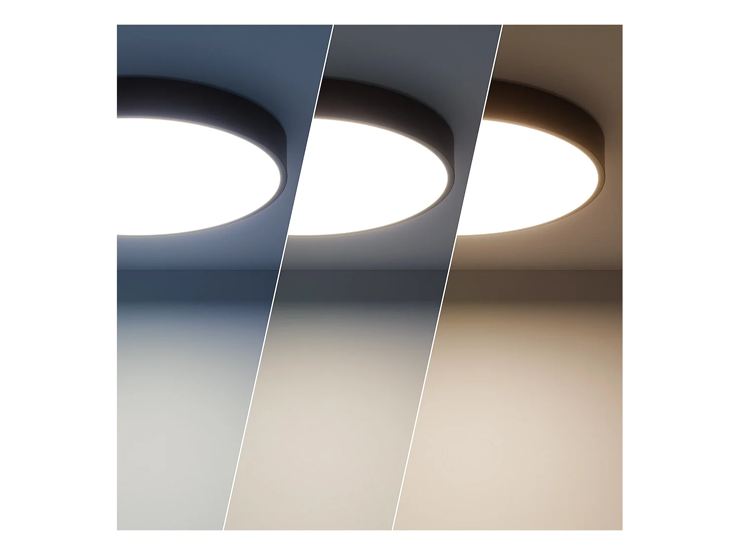 Plafonnier LED Rond Métal 30W CCT Sélectionnable Hidria Ø400 mm Noir