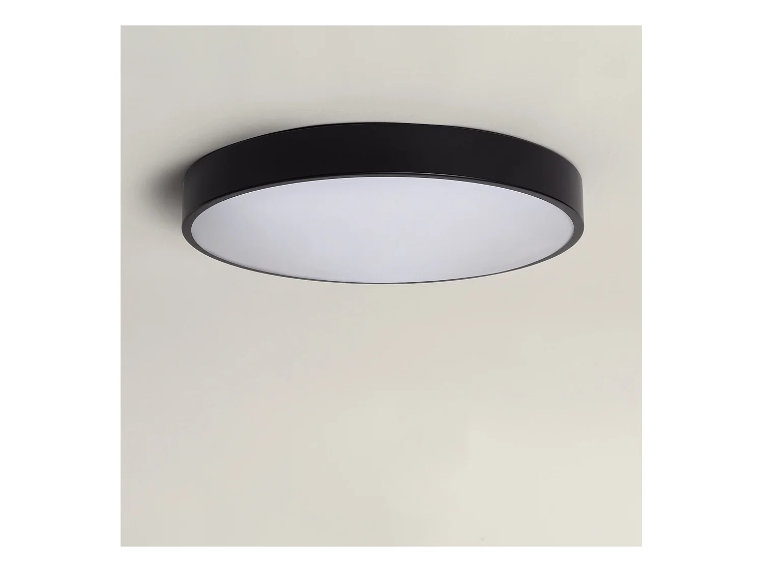 Plafonnier LED Rond Métal 30W CCT Sélectionnable Hidria Ø400 mm Noir