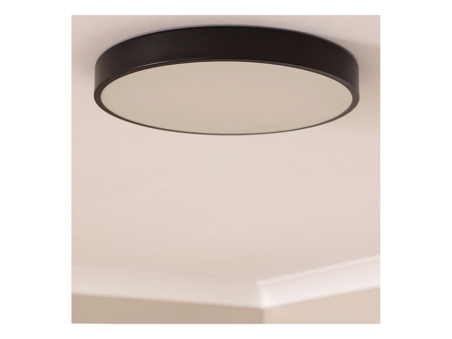 Plafonnier LED Rond Métal 30W CCT Sélectionnable Hidria Ø400 mm Noir