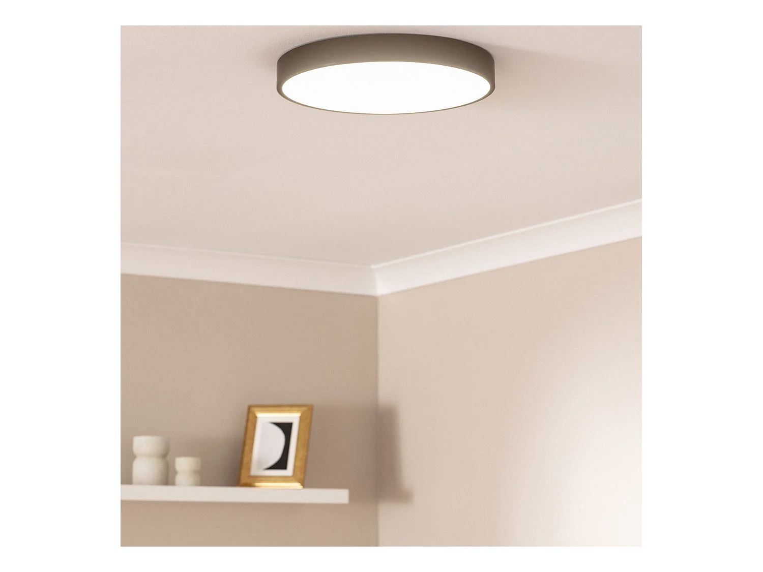 Plafonnier LED Rond Métal 30W CCT Sélectionnable Hidria Ø400 mm Noir
