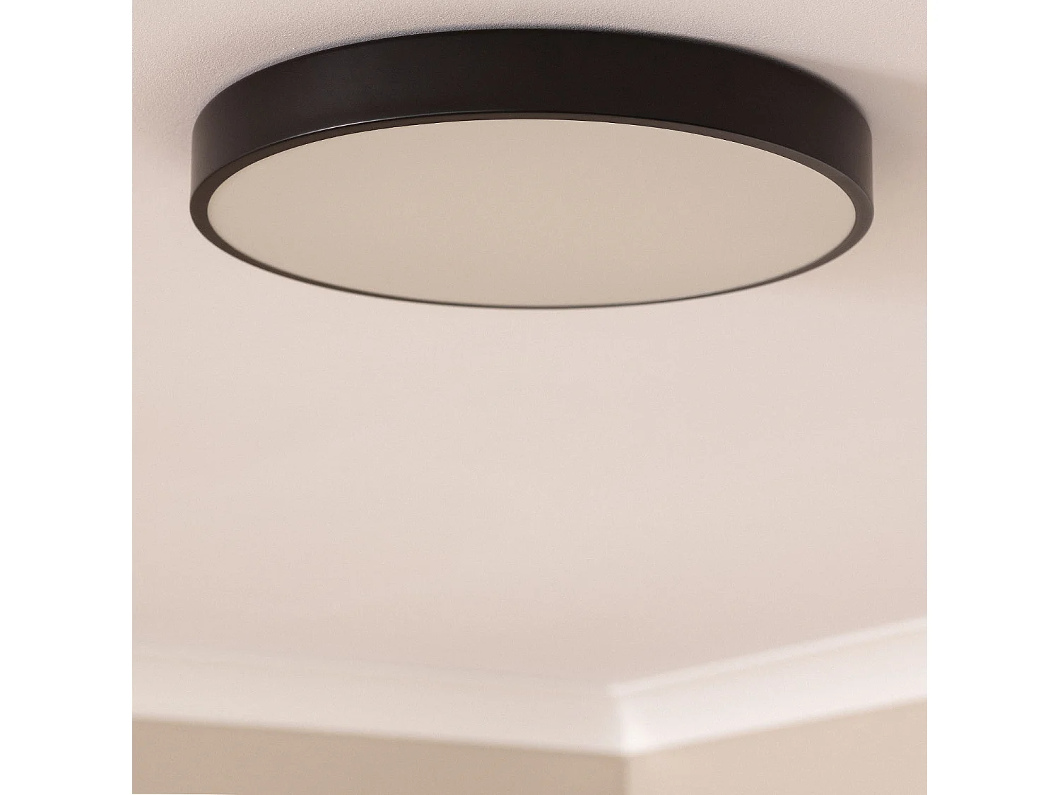 Plafonnier LED Rond Métal 30W CCT Sélectionnable Hidria Ø400 mm Noir
