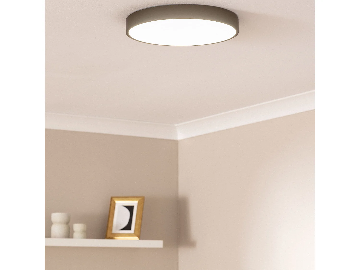 Plafonnier LED Rond Métal 30W CCT Sélectionnable Hidria Ø400 mm Noir