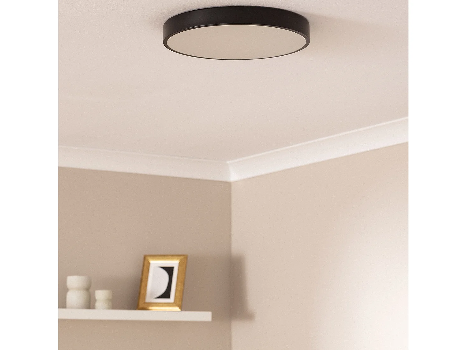 Plafonnier LED Rond Métal 30W CCT Sélectionnable Hidria Ø400 mm Noir