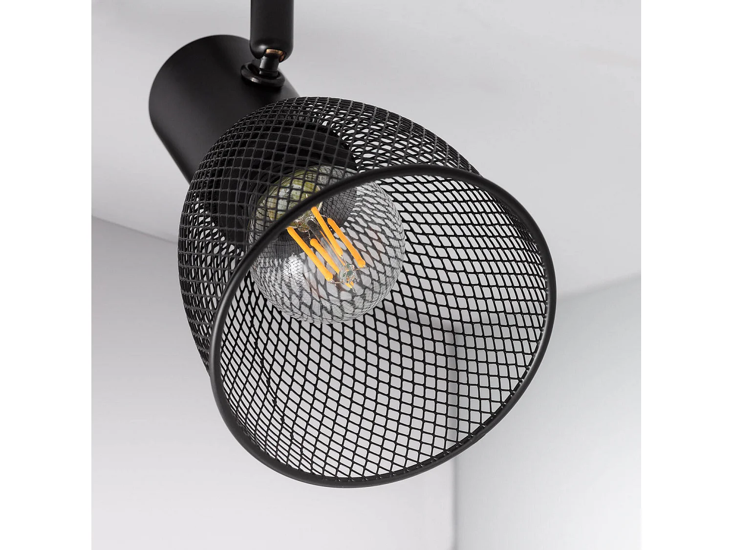 Lámpara de Techo Orientable Aluminio 2 Focos Grid Negro