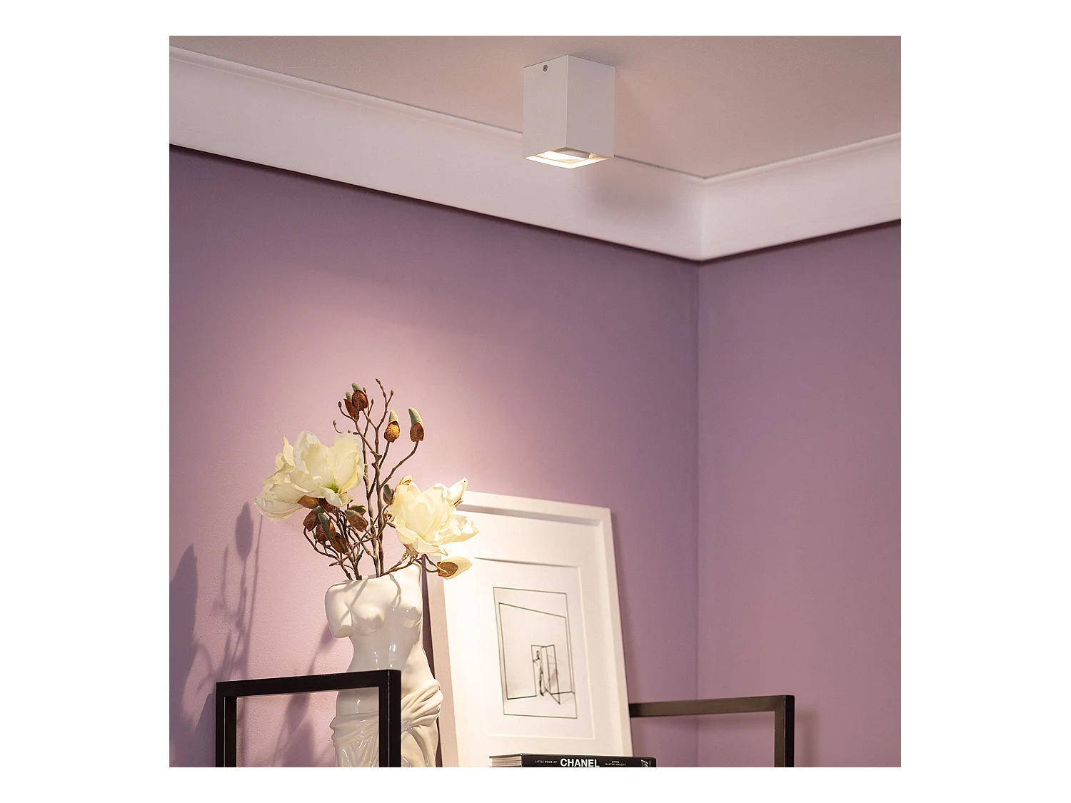 Plafonnier Aluminium Jaspe Blanc