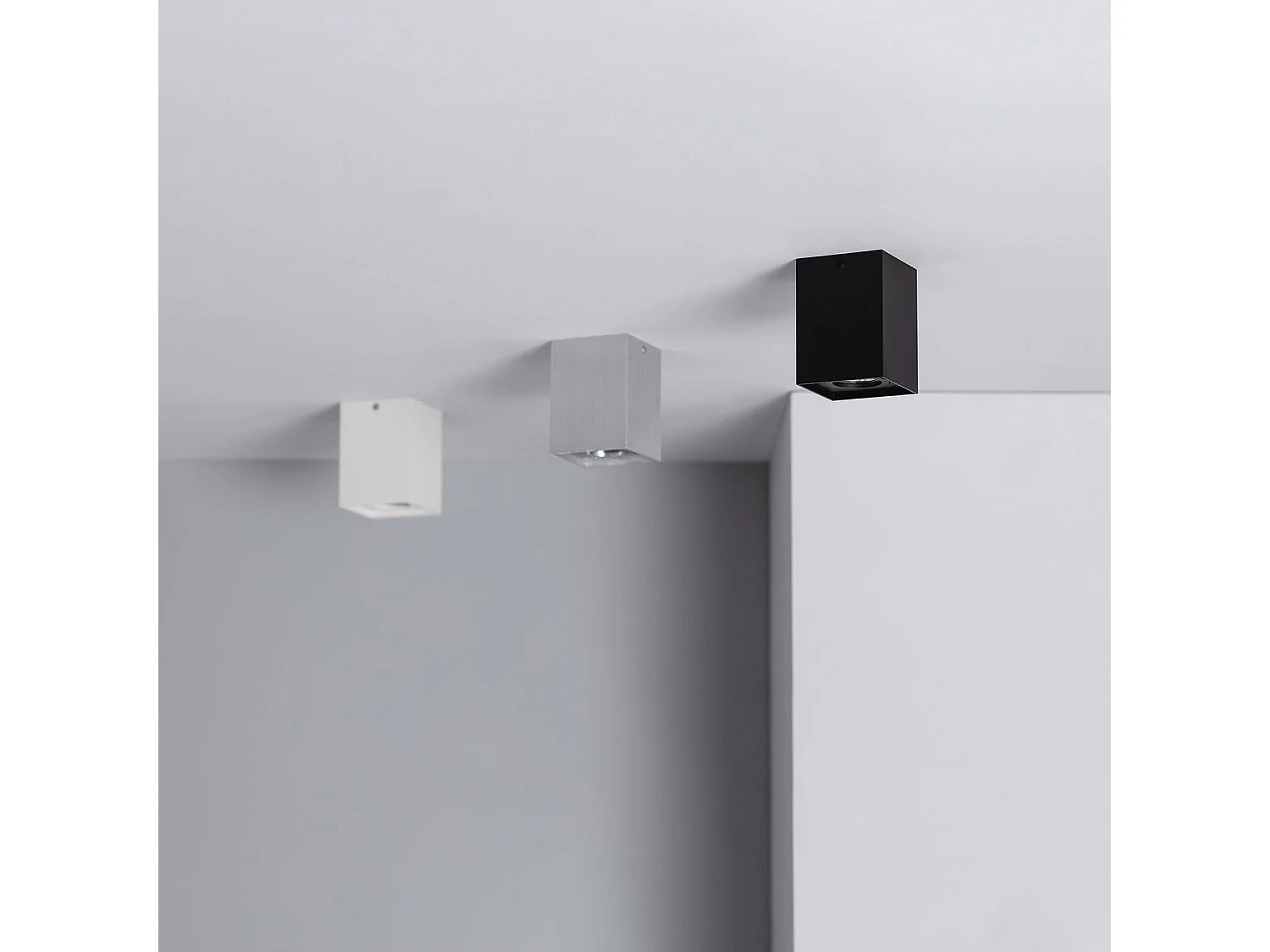 Plafonnier Aluminium Jaspe Blanc