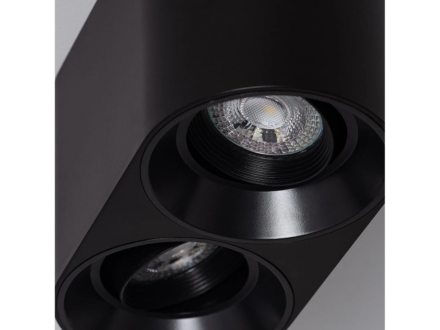 Plafonnier Space Double Noir avec Ampoule GU10  6000K Blanc froid