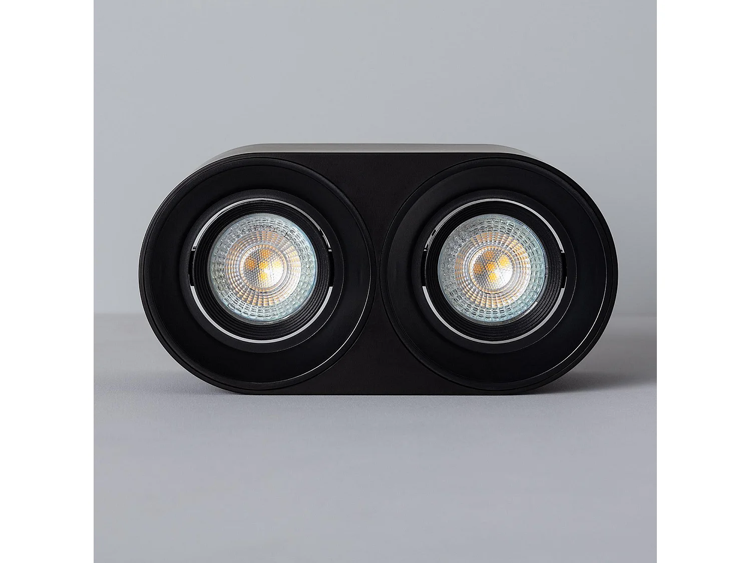 Plafonnier Space Double Noir avec Ampoule GU10  6000K Blanc froid