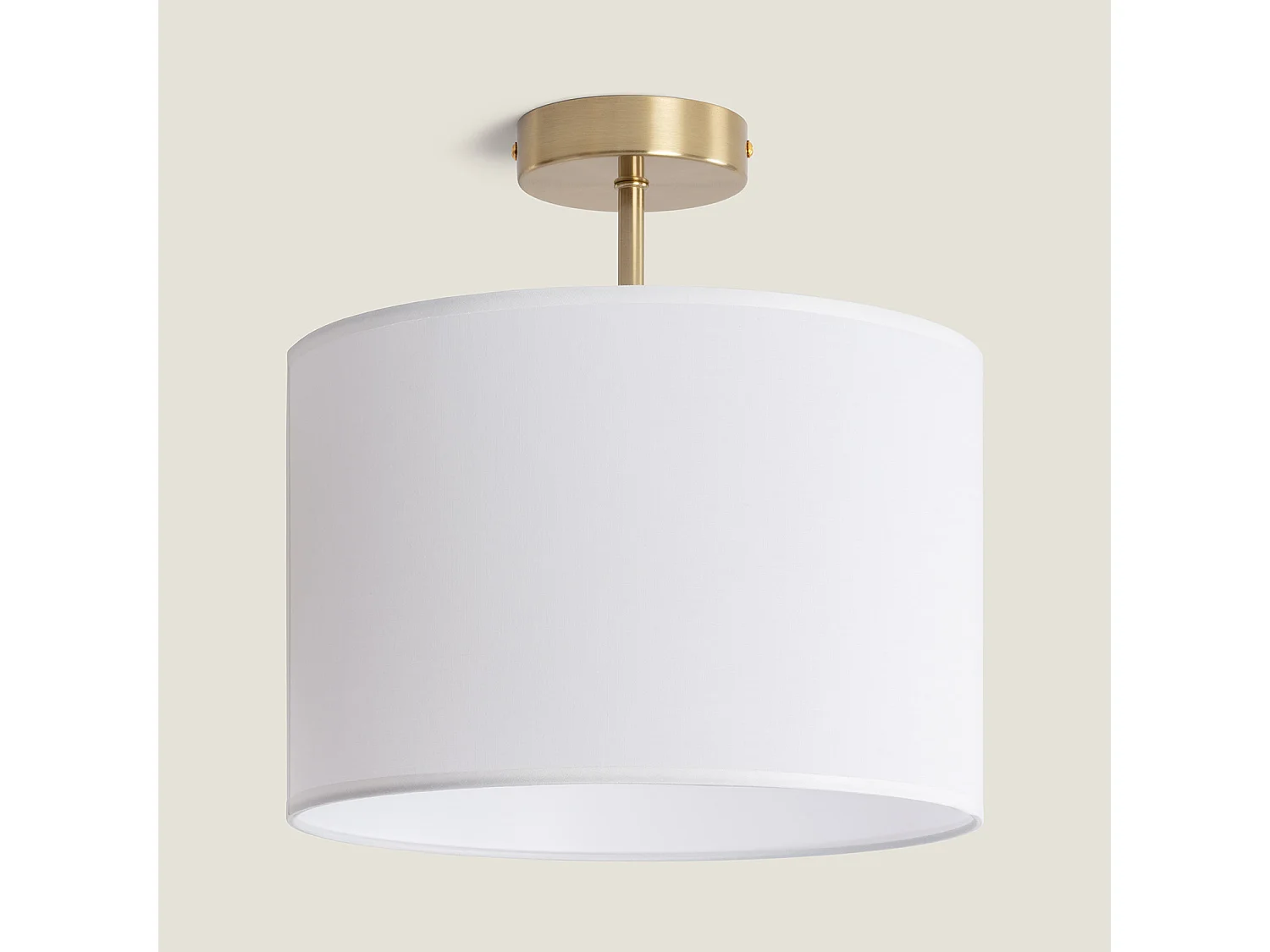 Plafonnier Métal et Tissu Austen Blanc