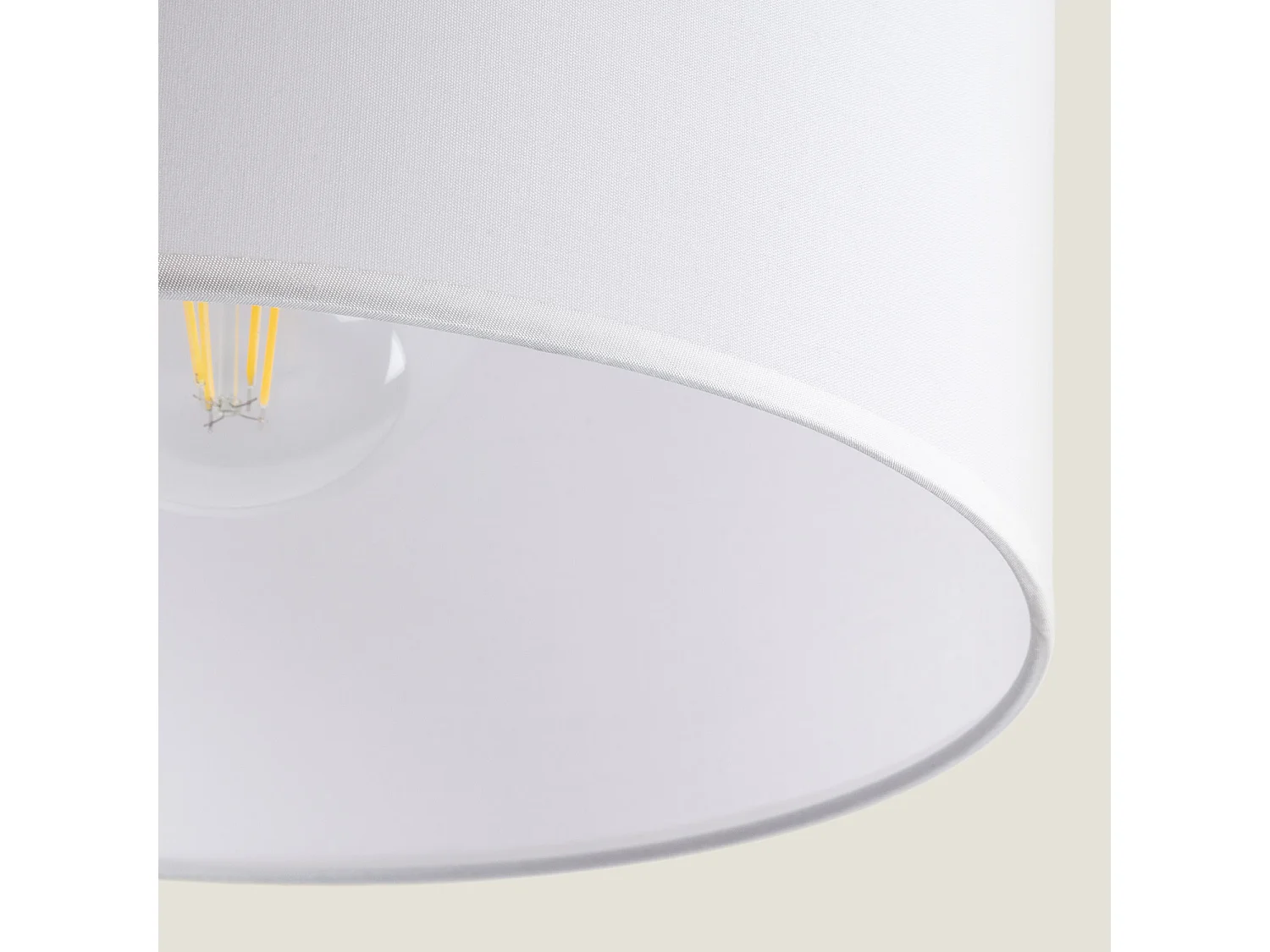 Plafonnier Métal et Tissu Austen Blanc