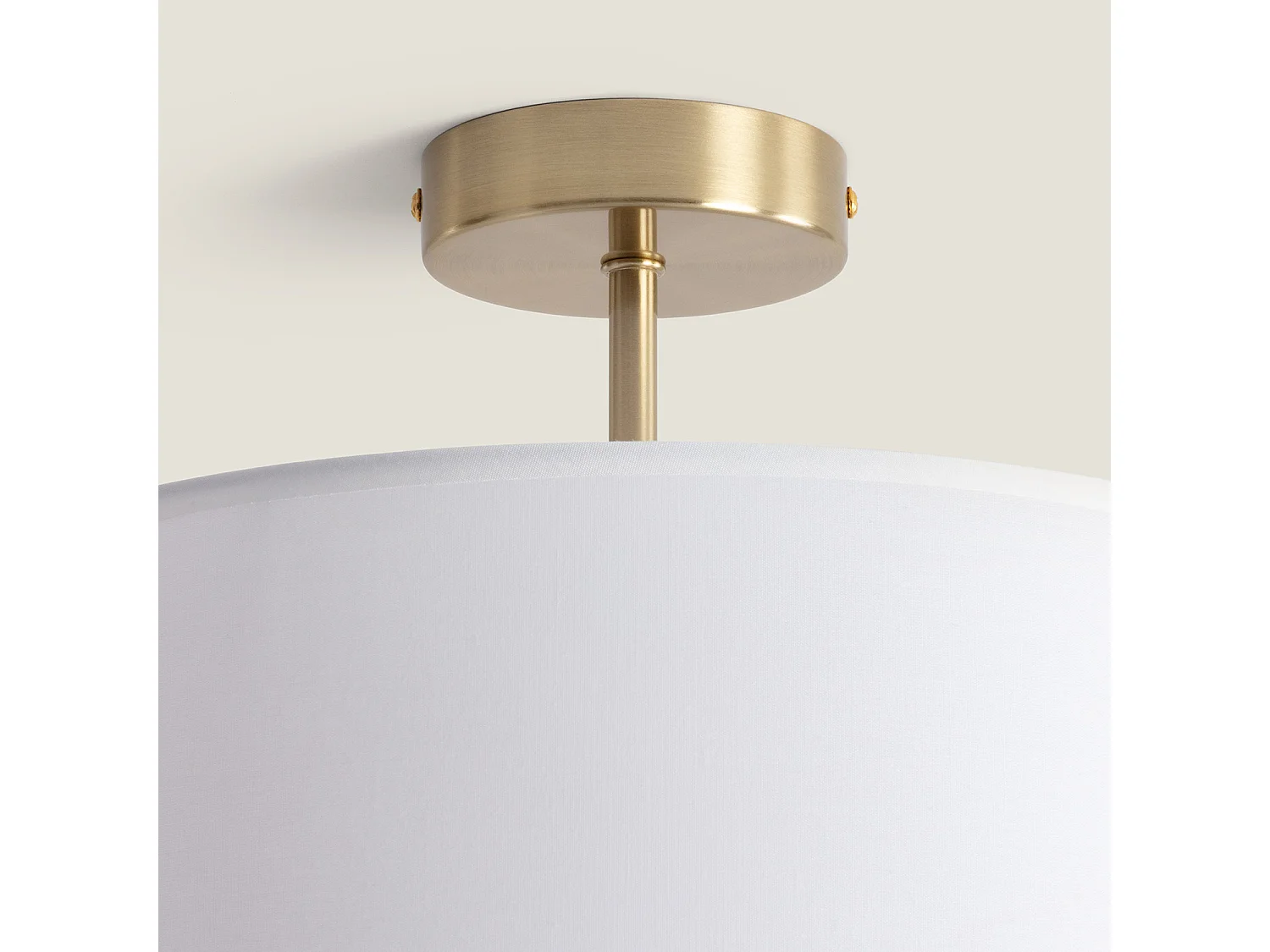 Plafonnier Métal et Tissu Austen Blanc