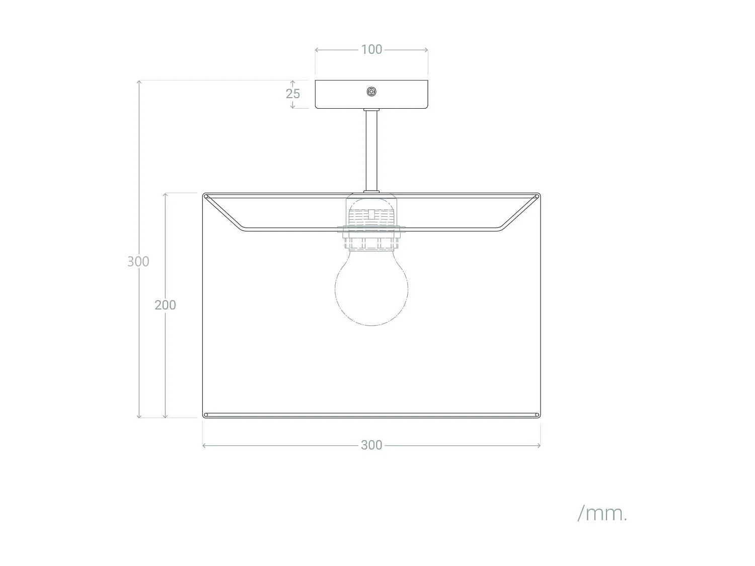 Plafonnier Métal et Tissu Austen Blanc