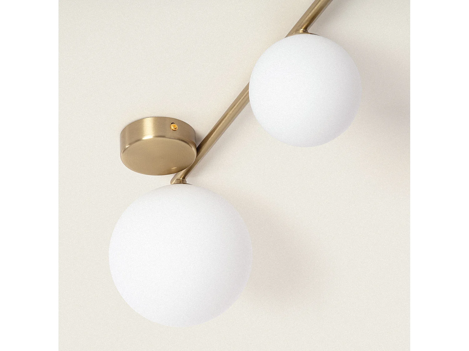 Lampadario in Metallo e Vetro Moonlight Brass 4 punti luce Bianco
