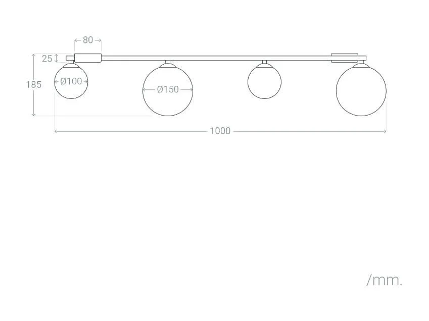 Lampadario in Metallo e Vetro Moonlight Brass 4 punti luce Bianco