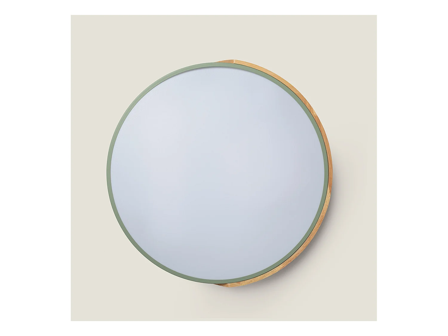 Plafoniera LED 36W Circolare Legno Ø500 mm CCT Selezionabile Semi-Dari Verde