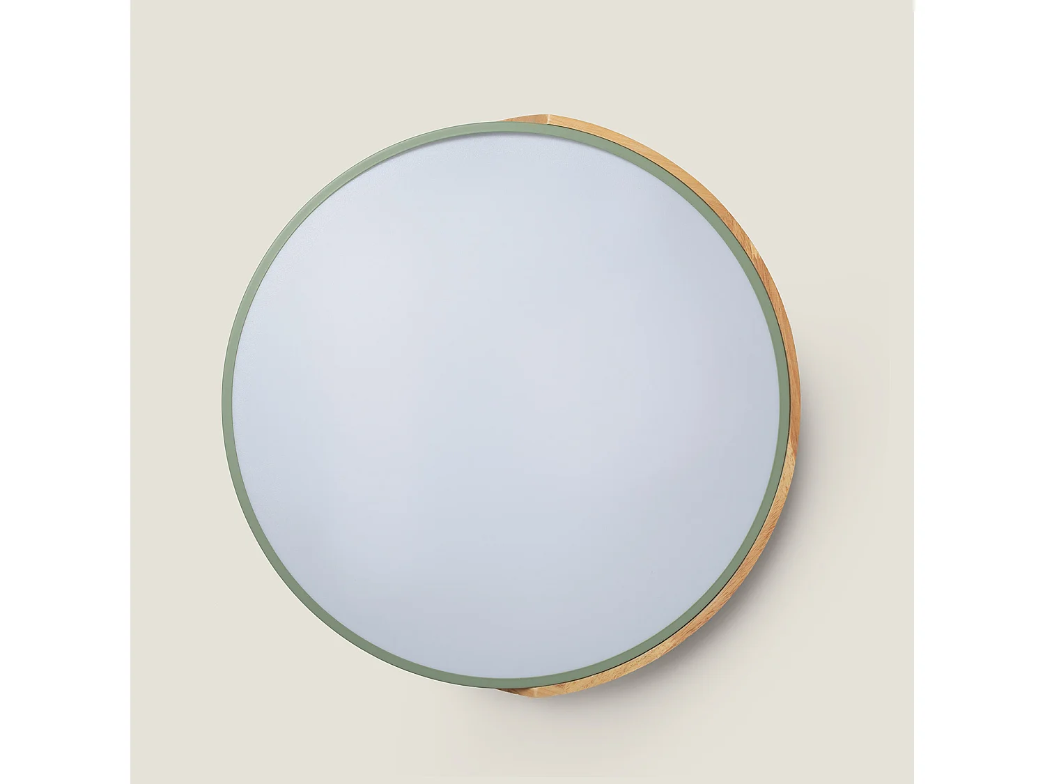 Plafonnier LED Rond Bois 36W CCT Sélectionnable Semi-Dari Ø500 mm Vert