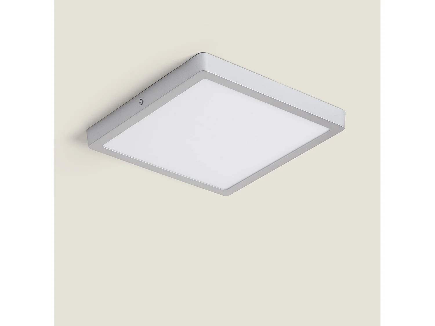 Plafonnier LED Carré Aluminium Slim 24W CCT Sélectionnable Galán 280x280 mm SwitchDimm Argent