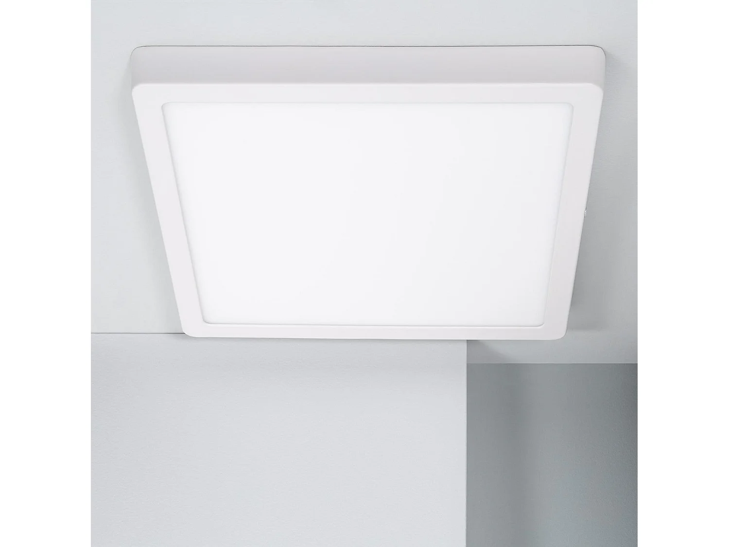 Plafoniera LED 24W Quadrata Alluminio 280x280 mm Slim CCT Selezionabile Galán SwitchDimm Argento