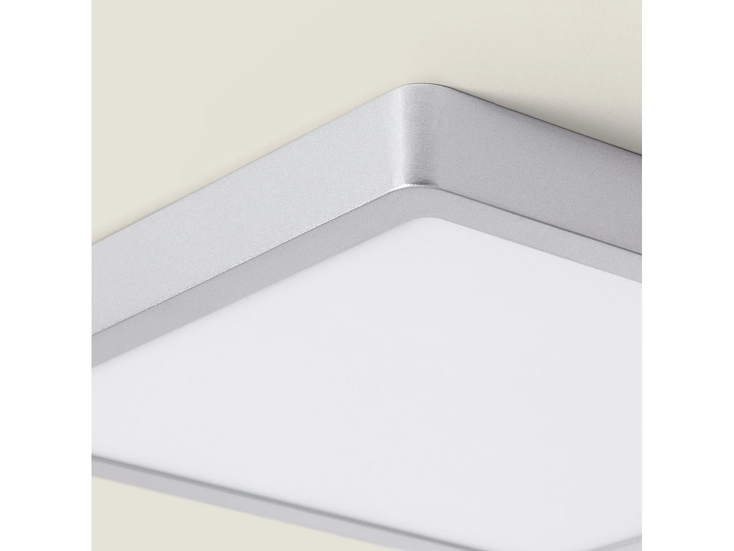 Plafoniera LED 24W Quadrata Alluminio 280x280 mm Slim CCT Selezionabile Galán SwitchDimm Argento