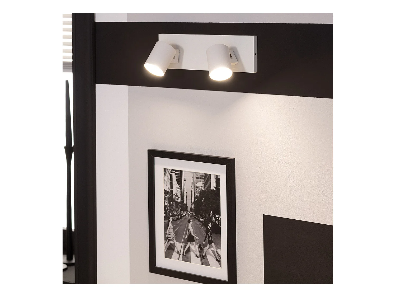 Spot à Douille Double en Saillie Orientable Aluminium Gylu à Ampoule GU10  Blanc