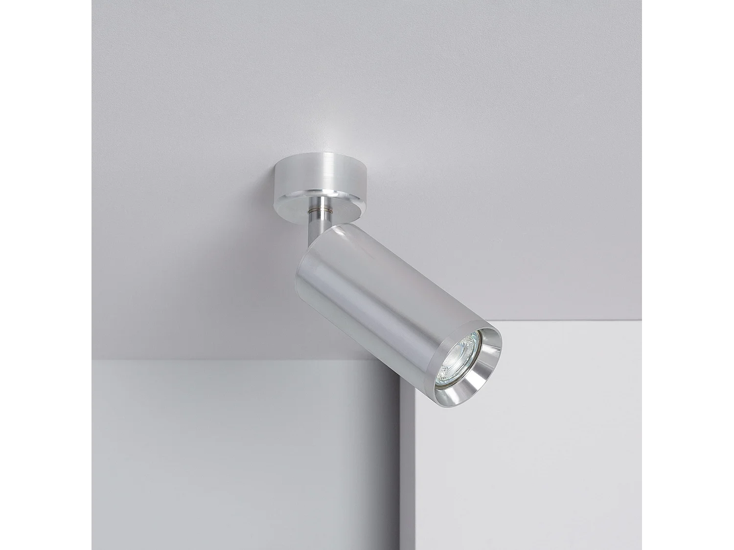 Spot à Douille Aluminium Quartz pour Ampoule GU10 Argent