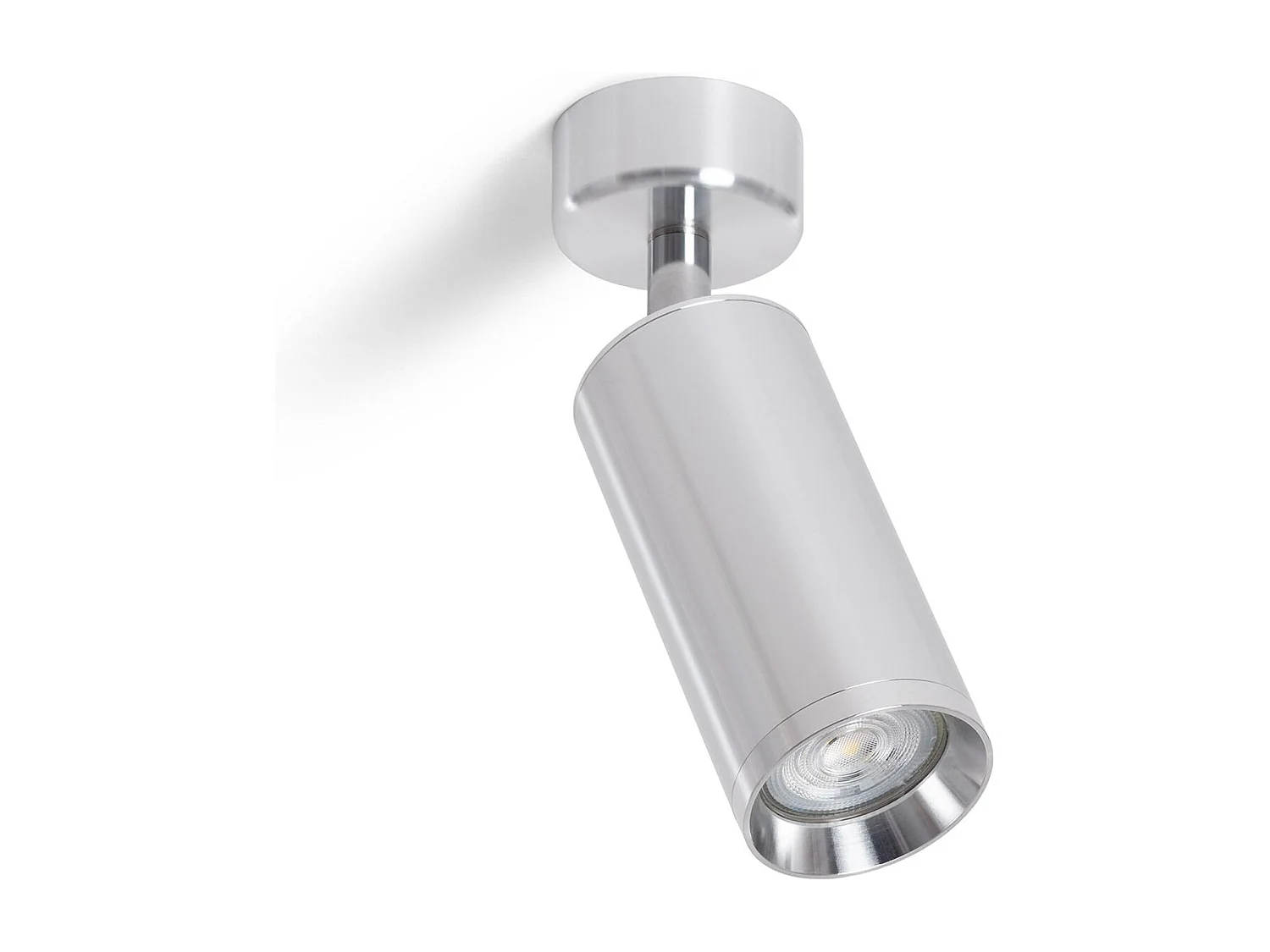 Foco Portalámparas Aluminio para Bombillas GU10 Cuarzo Plateado