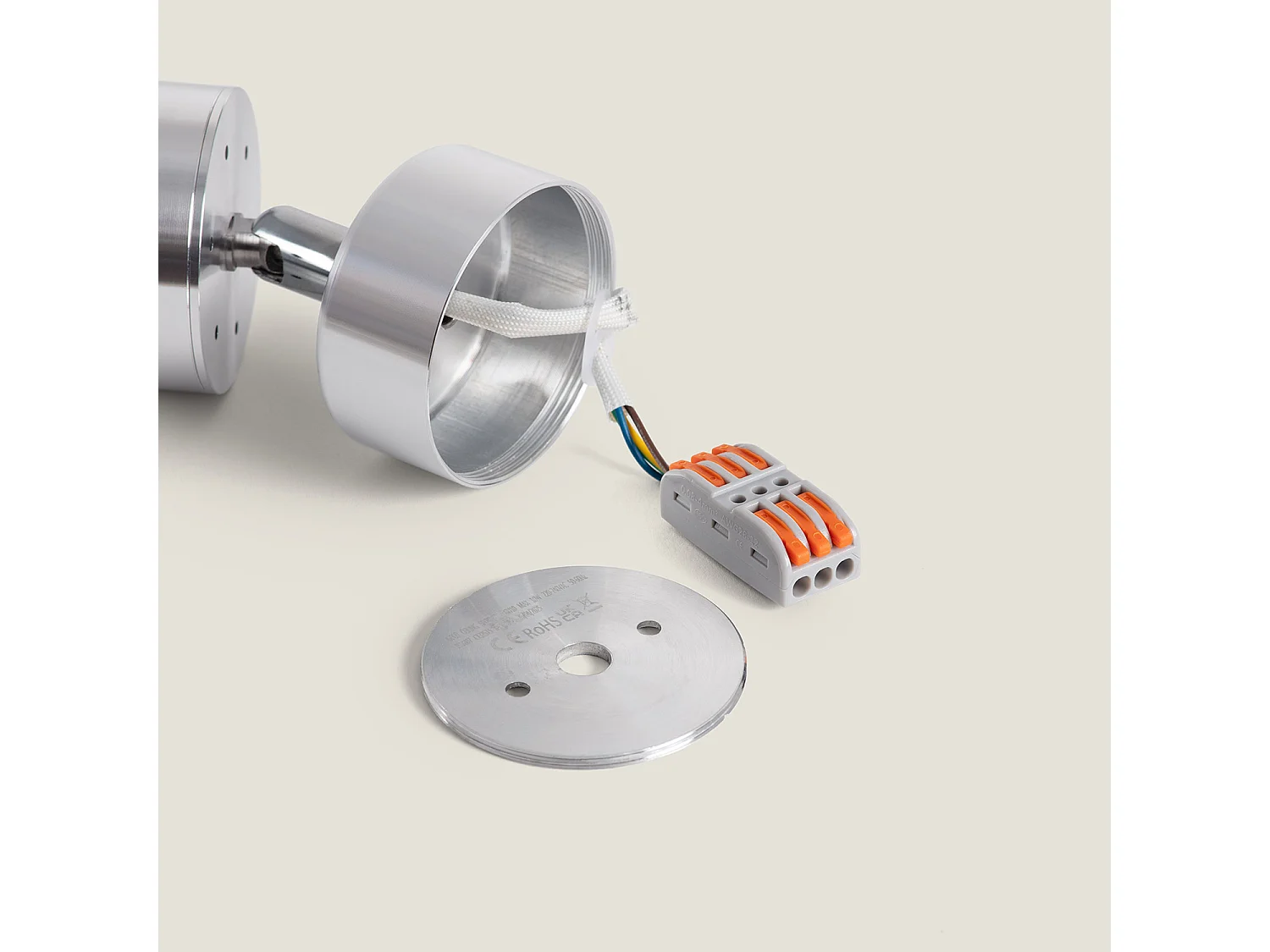 Foco Portalámparas Aluminio para Bombillas GU10 Cuarzo Plateado