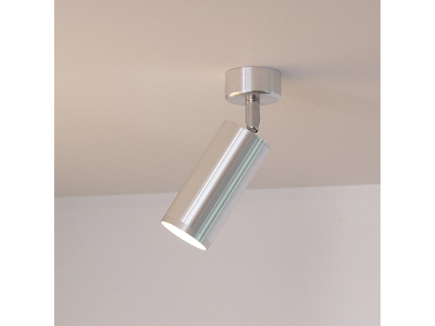 Foco Portalámparas Aluminio para Bombillas GU10 Cuarzo Plateado