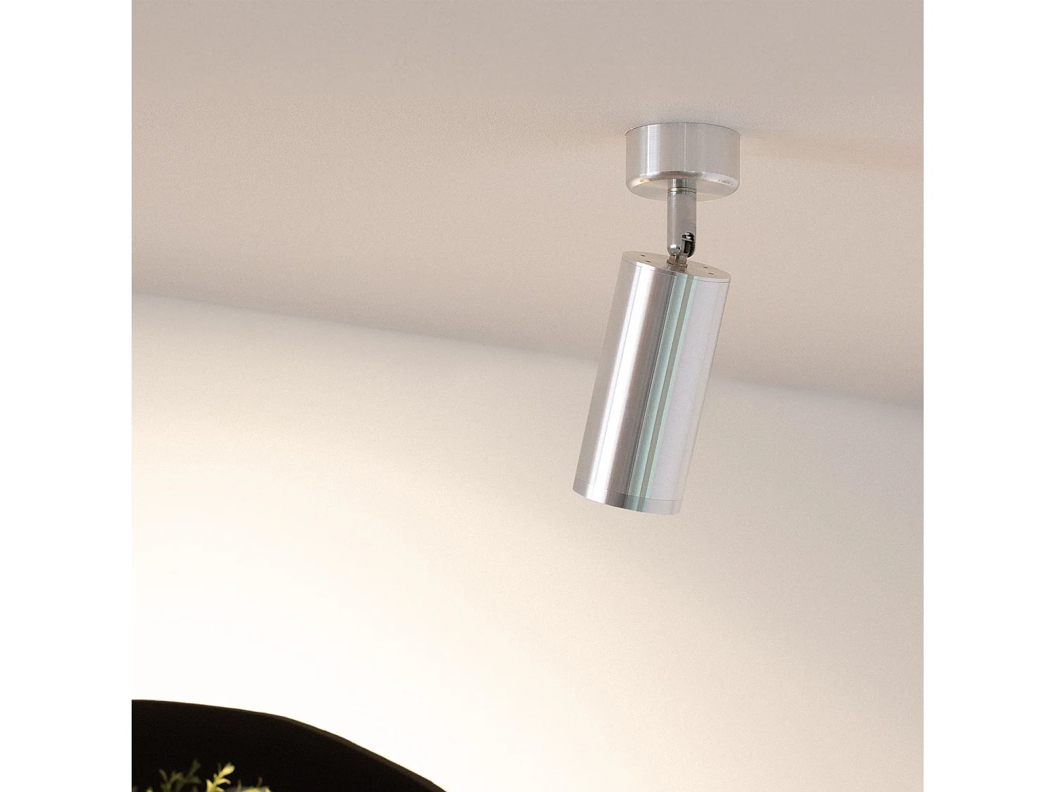 Foco Portalámparas Aluminio para Bombillas GU10 Cuarzo Plateado