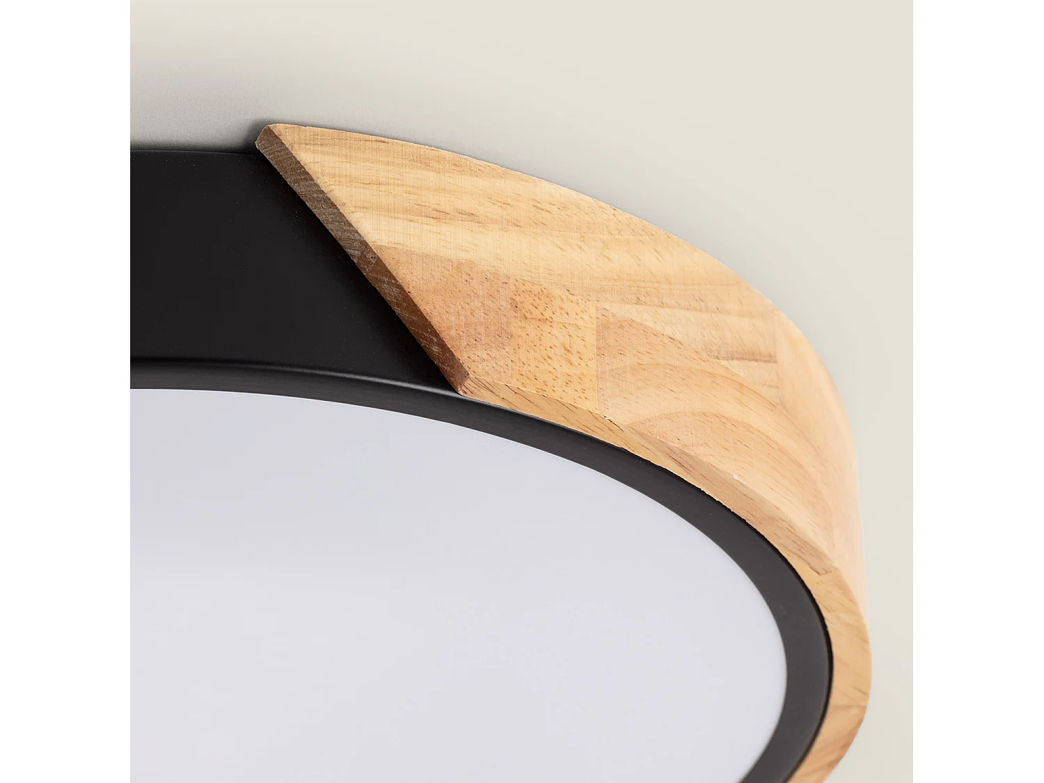 Plafón LED 24W Circular Madera Ø418 mm CCT Seleccionable Semi-Dari Negro
