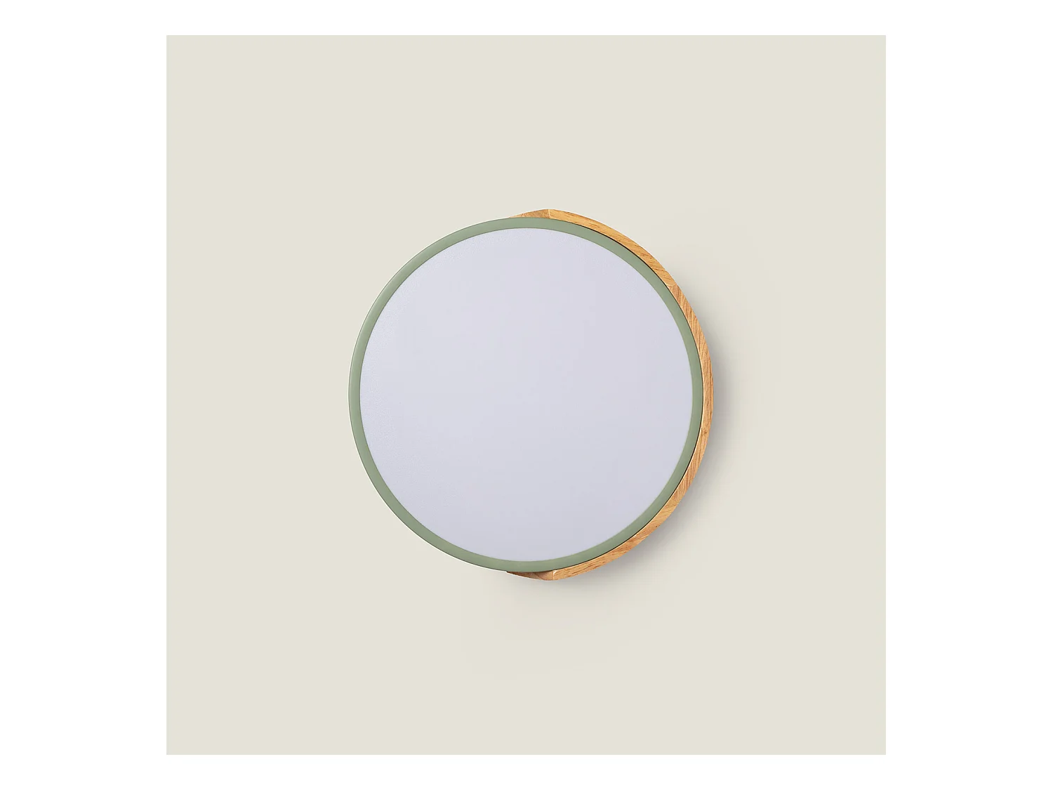 Plafonnier LED Rond Bois 18W CCT Sélectionnable Semi-Dari Ø320 mm Vert