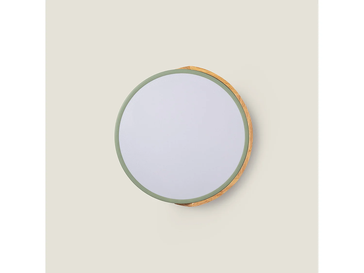 Plafón LED 18W Circular Madera Ø320 mm CCT Seleccionable Semi-Dari Verde