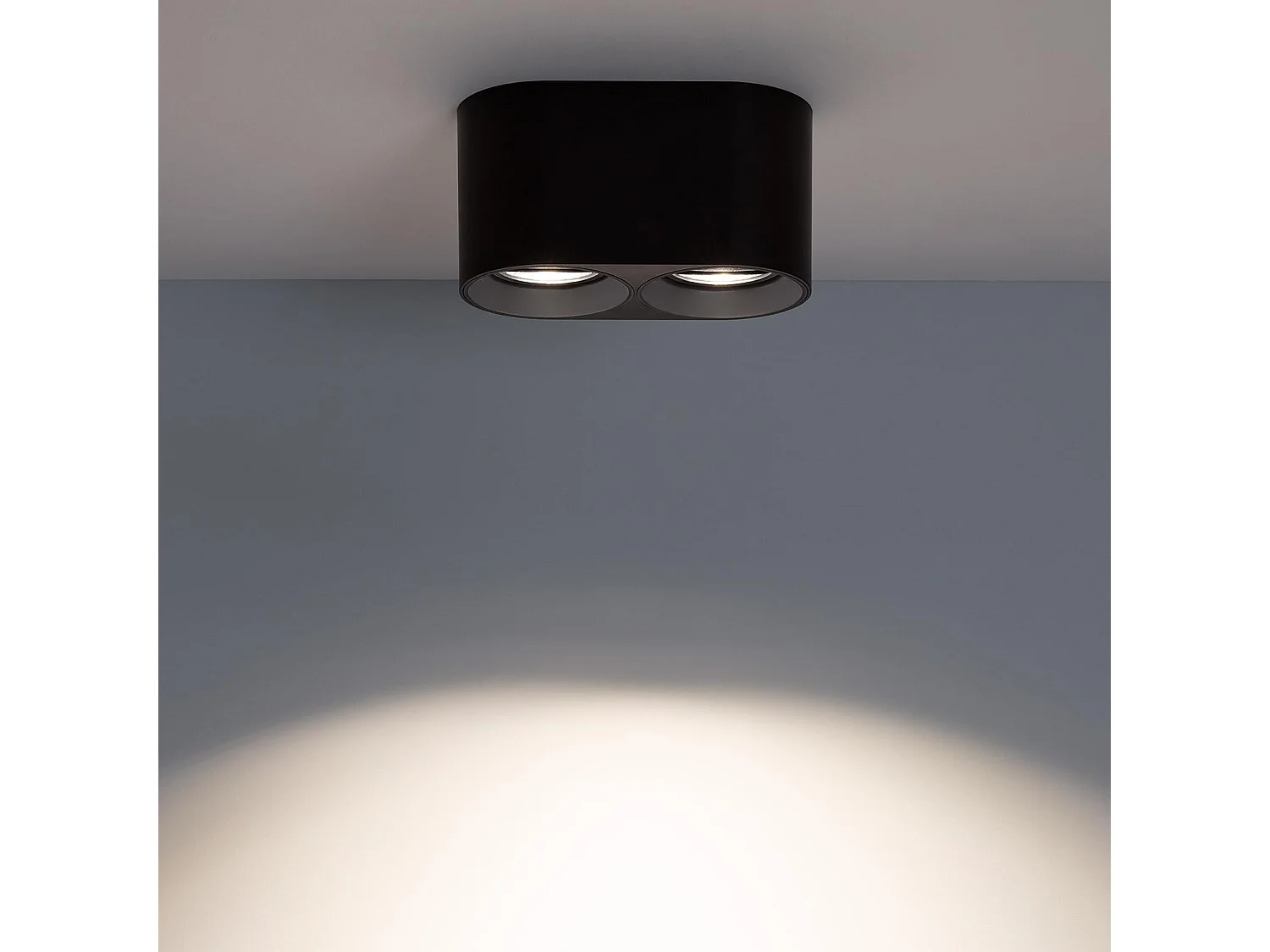 Plafonnier Space Double Noir avec Ampoule GU10  4000K Blanc neutre