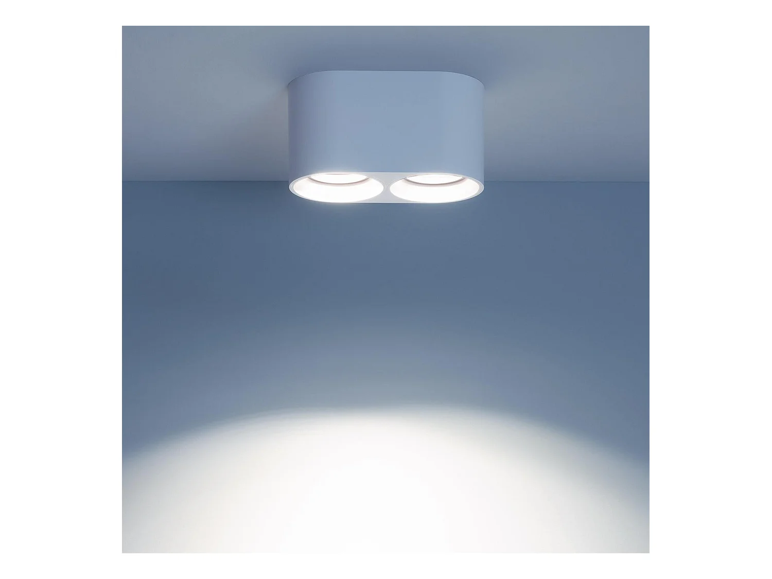 Plafonnier Space Double Blanc avec Ampoule GU10  6000K Blanc froid