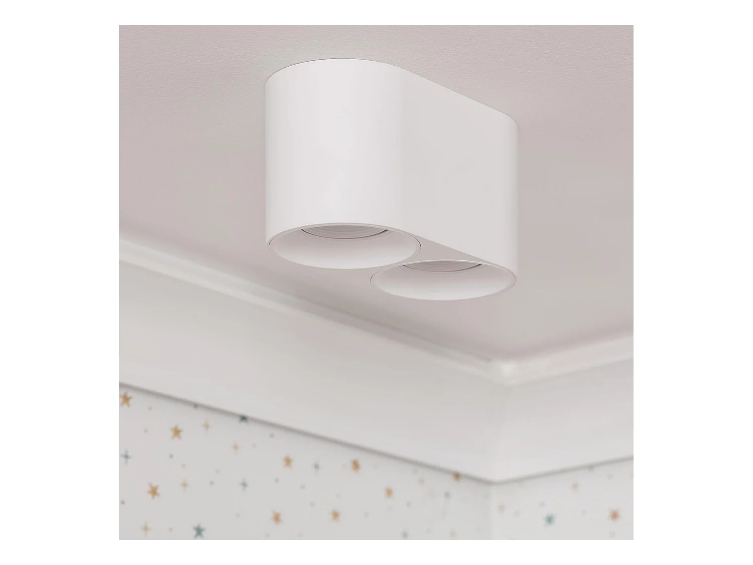 Plafonnier Space Double Blanc avec Ampoule GU10  6000K Blanc froid