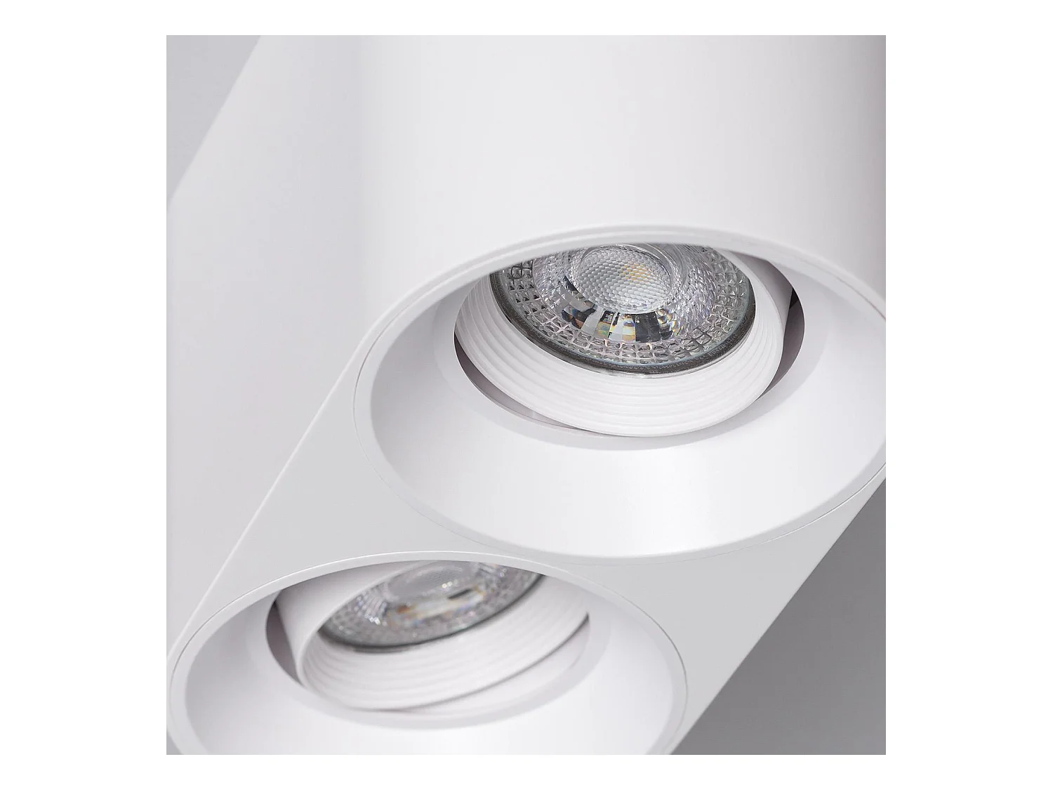 Plafonnier Space Double Blanc avec Ampoule GU10  6000K Blanc froid